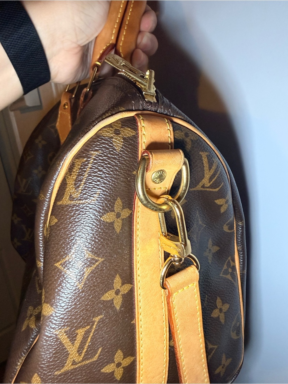 Louis Vuitton Brown Monogram Canvas Satchel with Tan Leather Trim - Picture 7 of 11